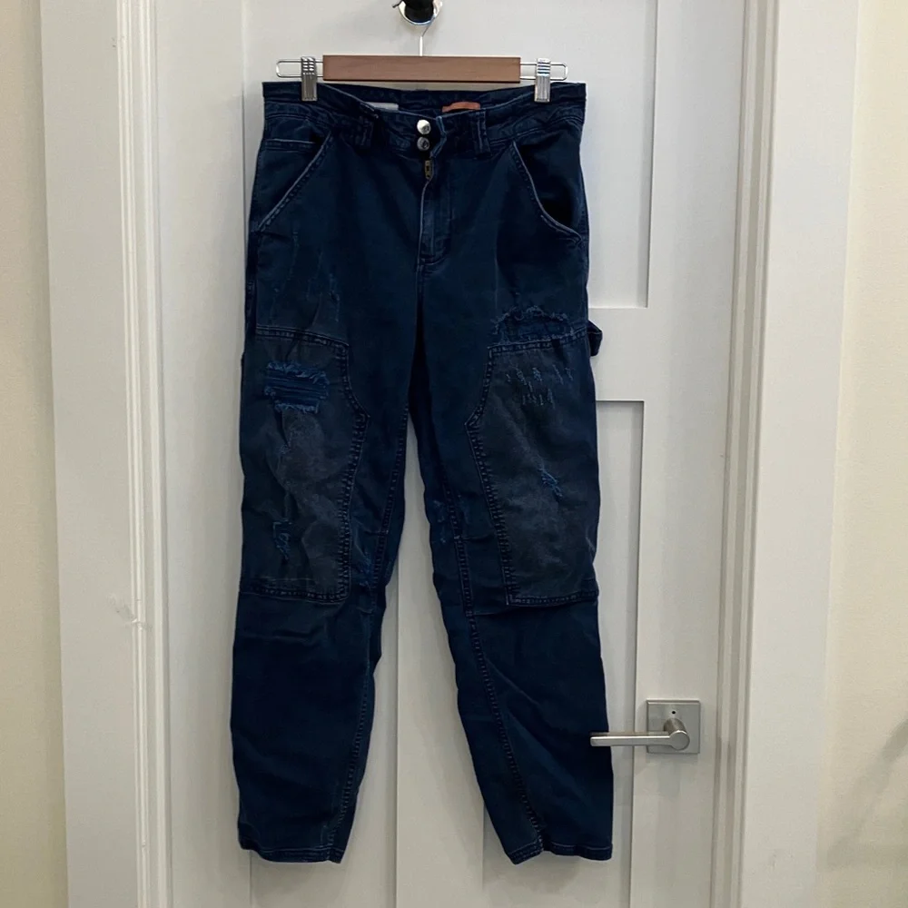 Anthropologie Wanderer Distressed Blue Pants - Picture 3 of 16